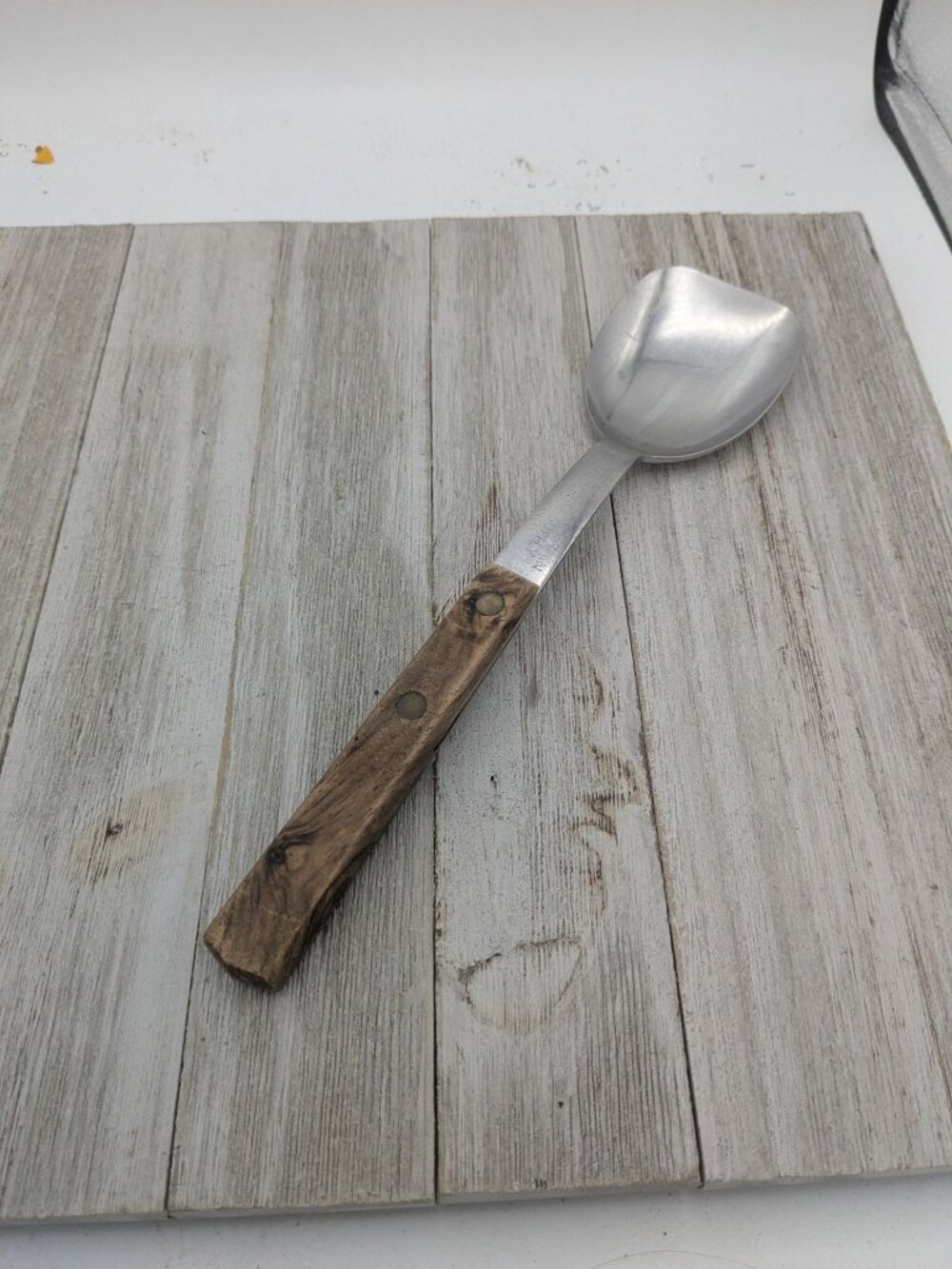 Vintage #1 Stainless Steel Ice Cream Spade Scoop Wood Handle 10" Japan